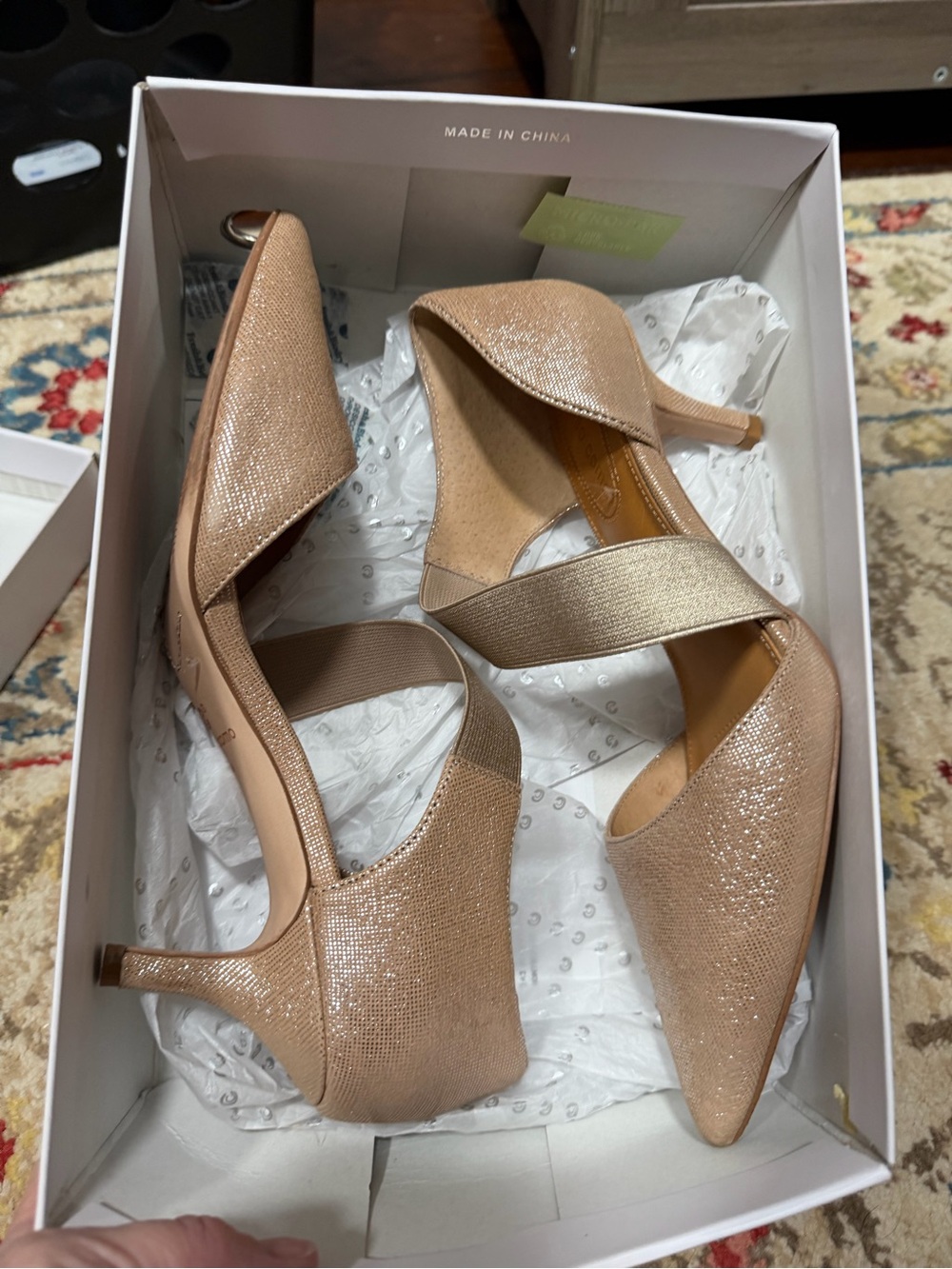 Corso Como Shimmery Nude Pointed Slingback Pumps